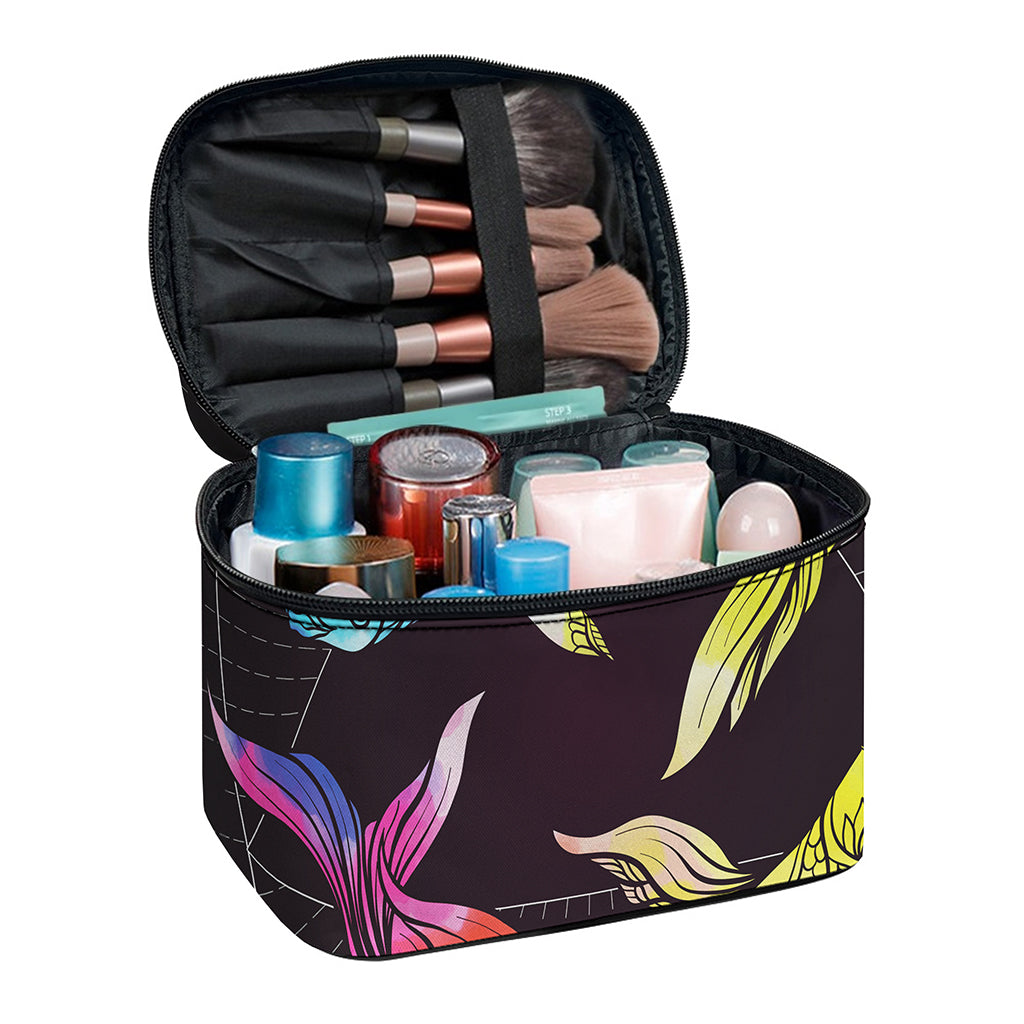 Colorful Pisces Sign Print Travel Makeup Bag