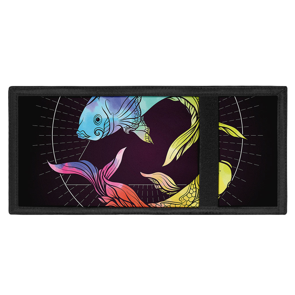 Colorful Pisces Sign Print Trifold Wallet