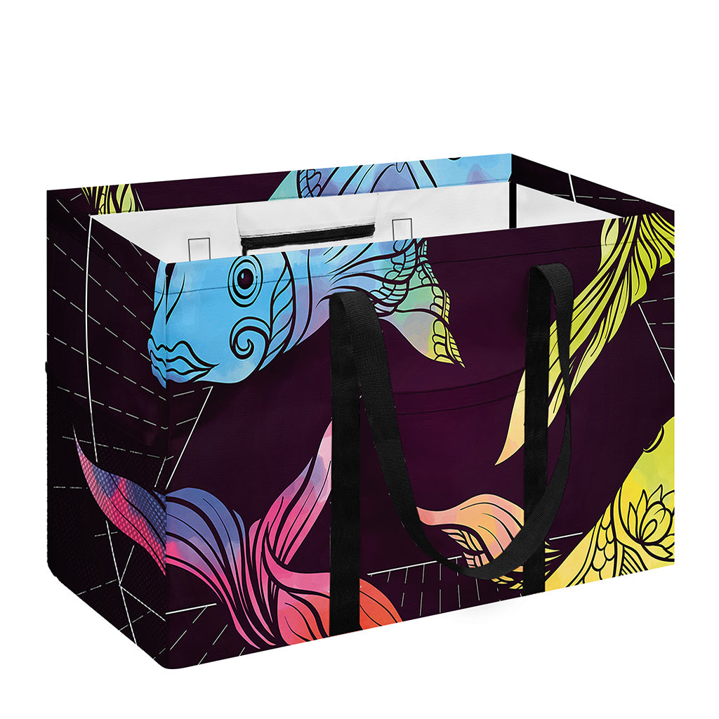 Colorful Pisces Sign Print Utility Tote Bag