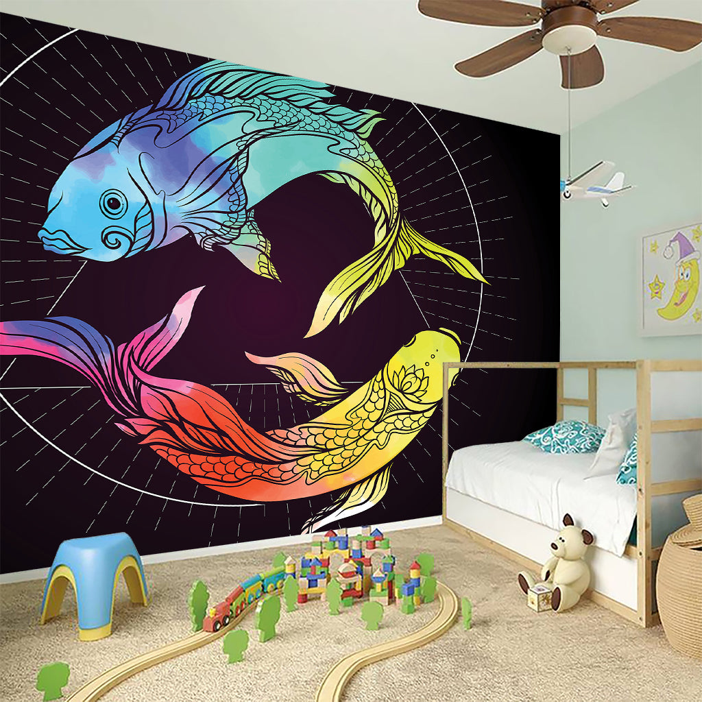 Colorful Pisces Sign Print Wall Sticker