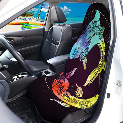 Colorful Pisces Sign Print Waterproof Car Seat Cover