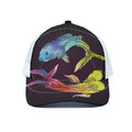 Colorful Pisces Sign Print White Mesh Trucker Hat