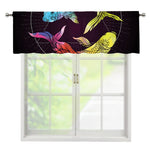 Colorful Pisces Sign Print Window Valance