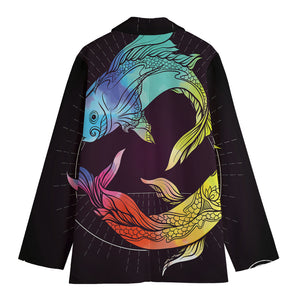 Colorful Pisces Sign Print Women's Blazer