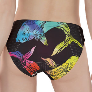 Colorful Pisces Sign Print Women's Panties