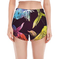Colorful Pisces Sign Print Women's Split Running Shorts
