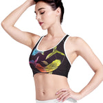 Colorful Pisces Sign Print Women's Sports Bra