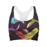Colorful Pisces Sign Print Women's Sports Bra