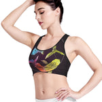 Colorful Pisces Sign Print Women's Sports Bra