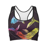 Colorful Pisces Sign Print Women's Sports Bra