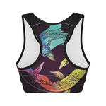 Colorful Pisces Sign Print Women's Sports Bra