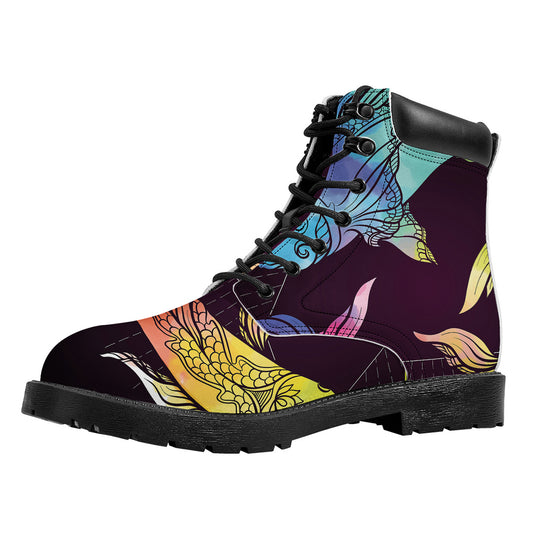 Colorful Pisces Sign Print Work Boots