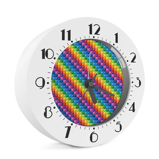 Colorful Plastic Building Blocks Print Alarm Clock