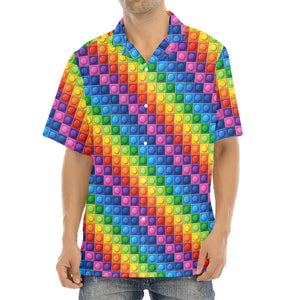 Colorful Plastic Building Blocks Print Aloha Shirt