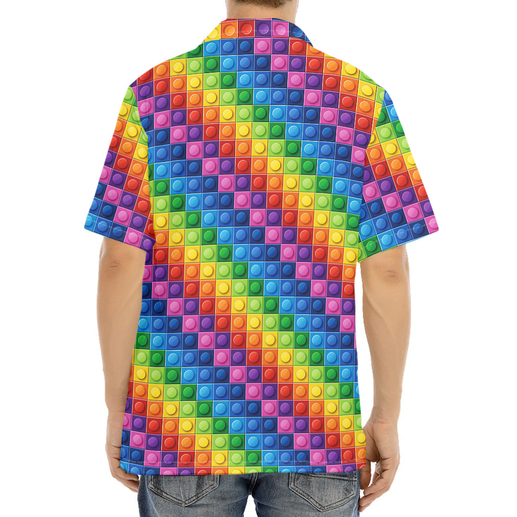 Colorful Plastic Building Blocks Print Aloha Shirt