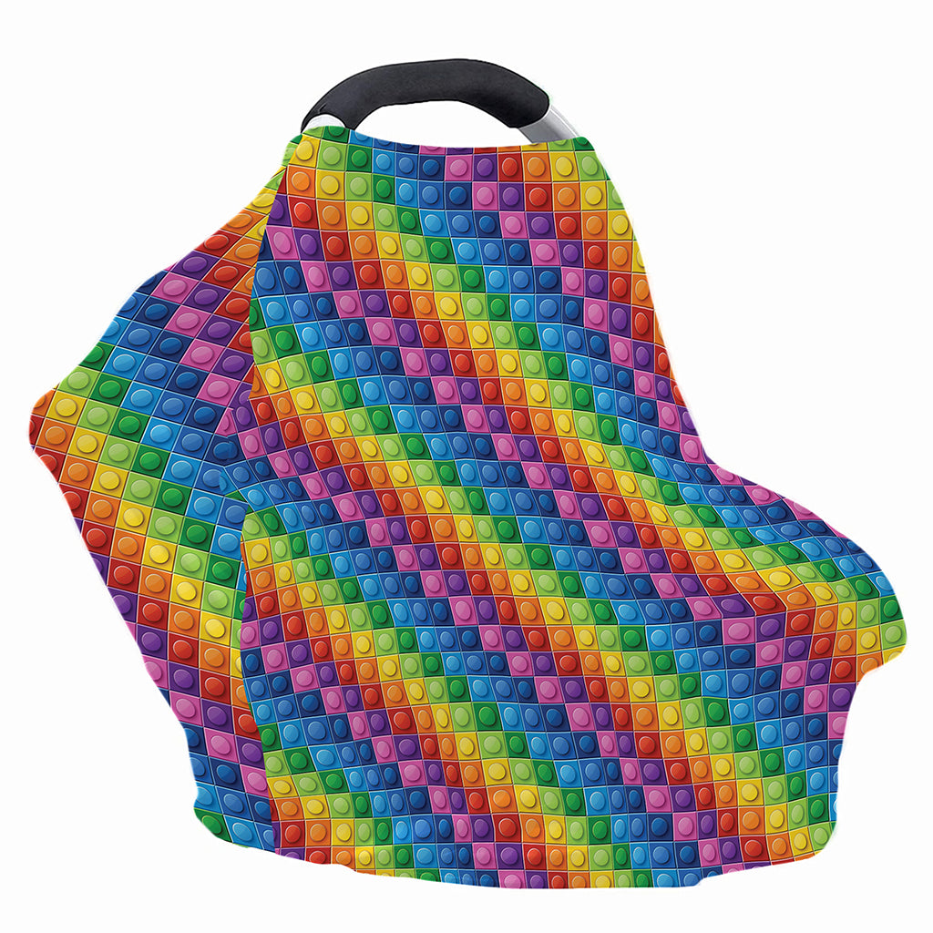 Colorful Plastic Building Blocks Print Baby Seat Cover