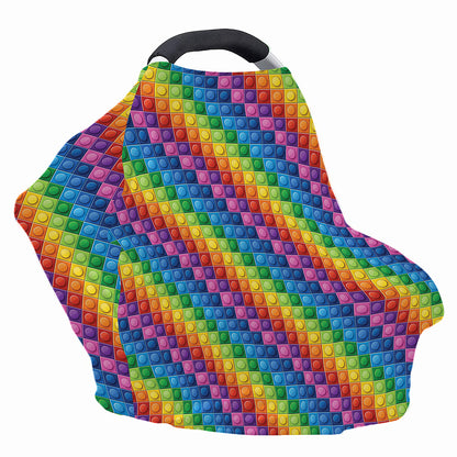 Colorful Plastic Building Blocks Print Baby Seat Cover