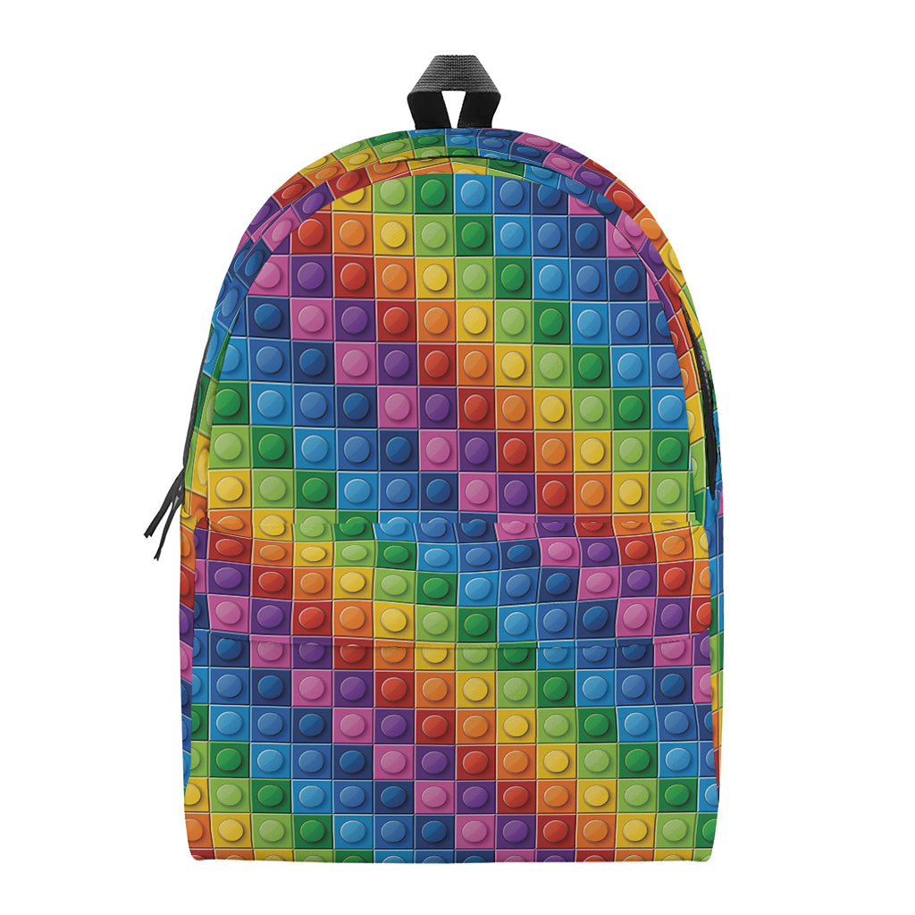 Colorful Plastic Building Blocks Print Backpack