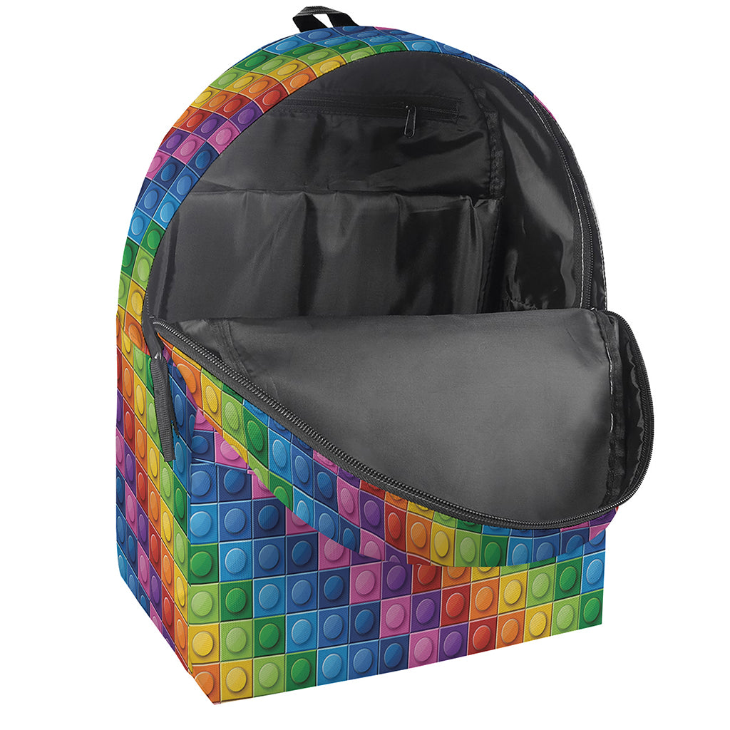 Colorful Plastic Building Blocks Print Backpack