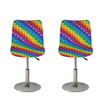 Colorful Plastic Building Blocks Print Bar Stool Covers