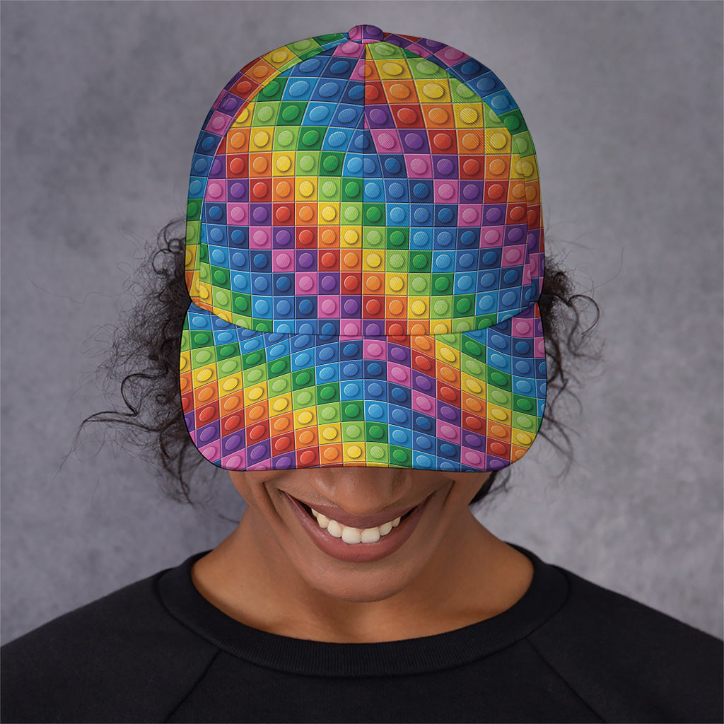 Colorful Plastic Building Blocks Print Baseball Cap