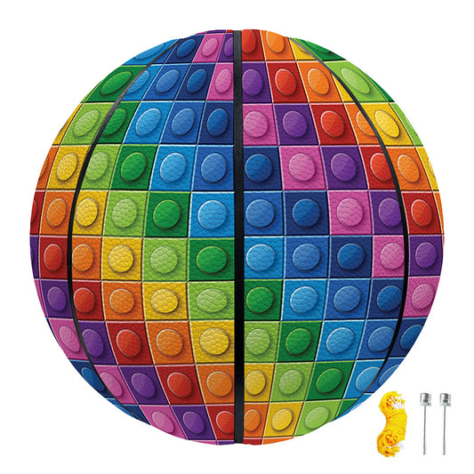 Colorful Plastic Building Blocks Print Basketball