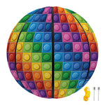 Colorful Plastic Building Blocks Print Basketball