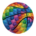 Colorful Plastic Building Blocks Print Basketball