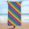 Colorful Plastic Building Blocks Print Beach Towel