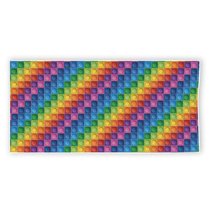 Colorful Plastic Building Blocks Print Beach Towel