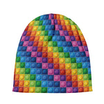 Colorful Plastic Building Blocks Print Beanie