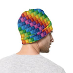 Colorful Plastic Building Blocks Print Beanie