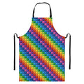 Colorful Plastic Building Blocks Print Bib Apron With Pocket