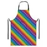 Colorful Plastic Building Blocks Print Bib Apron With Pocket