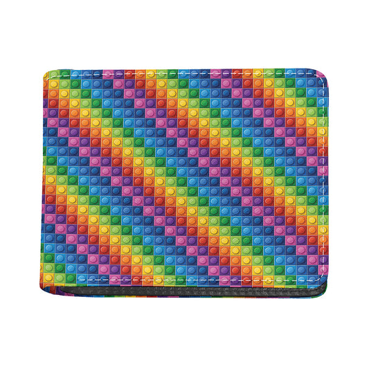 Colorful Plastic Building Blocks Print Bifold Wallet