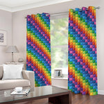 Colorful Plastic Building Blocks Print Blackout Grommet Curtains