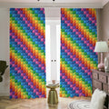 Colorful Plastic Building Blocks Print Dimout Pencil Pleat Curtains