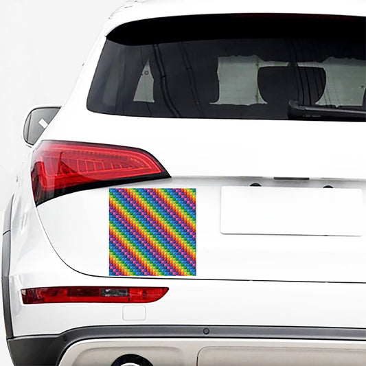 Colorful Plastic Building Blocks Print Car Sticker