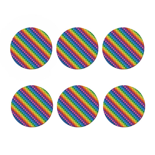 Colorful Plastic Building Blocks Print Coaster Set