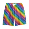 Colorful Plastic Building Blocks Print Cotton Shorts