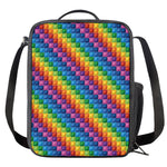 Colorful Plastic Building Blocks Print Crossbody Lunch Bag