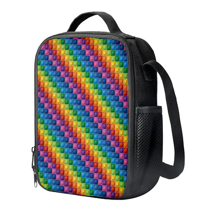 Colorful Plastic Building Blocks Print Crossbody Lunch Bag