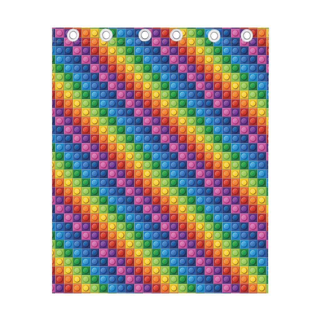 Colorful Plastic Building Blocks Print Curtain