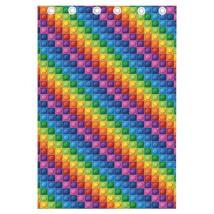 Colorful Plastic Building Blocks Print Curtain