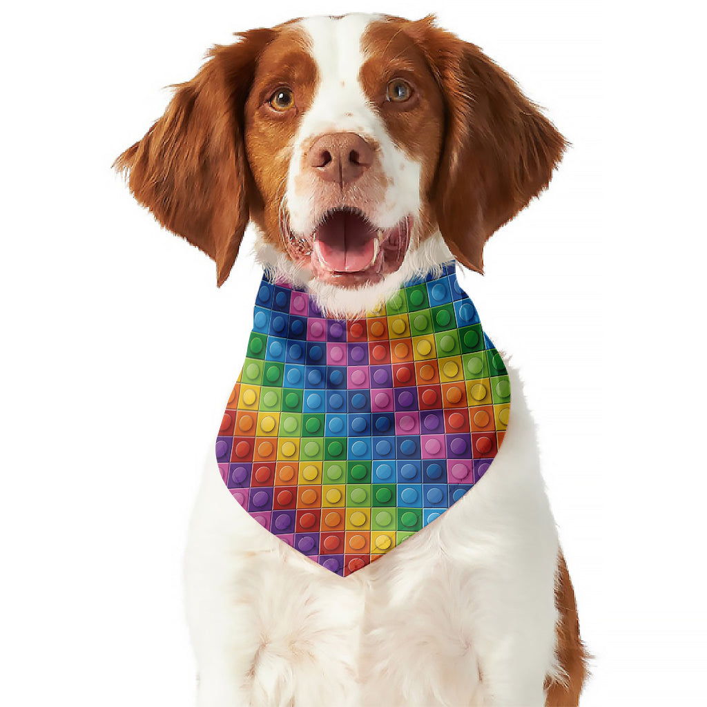 Colorful Plastic Building Blocks Print Dog Bandana