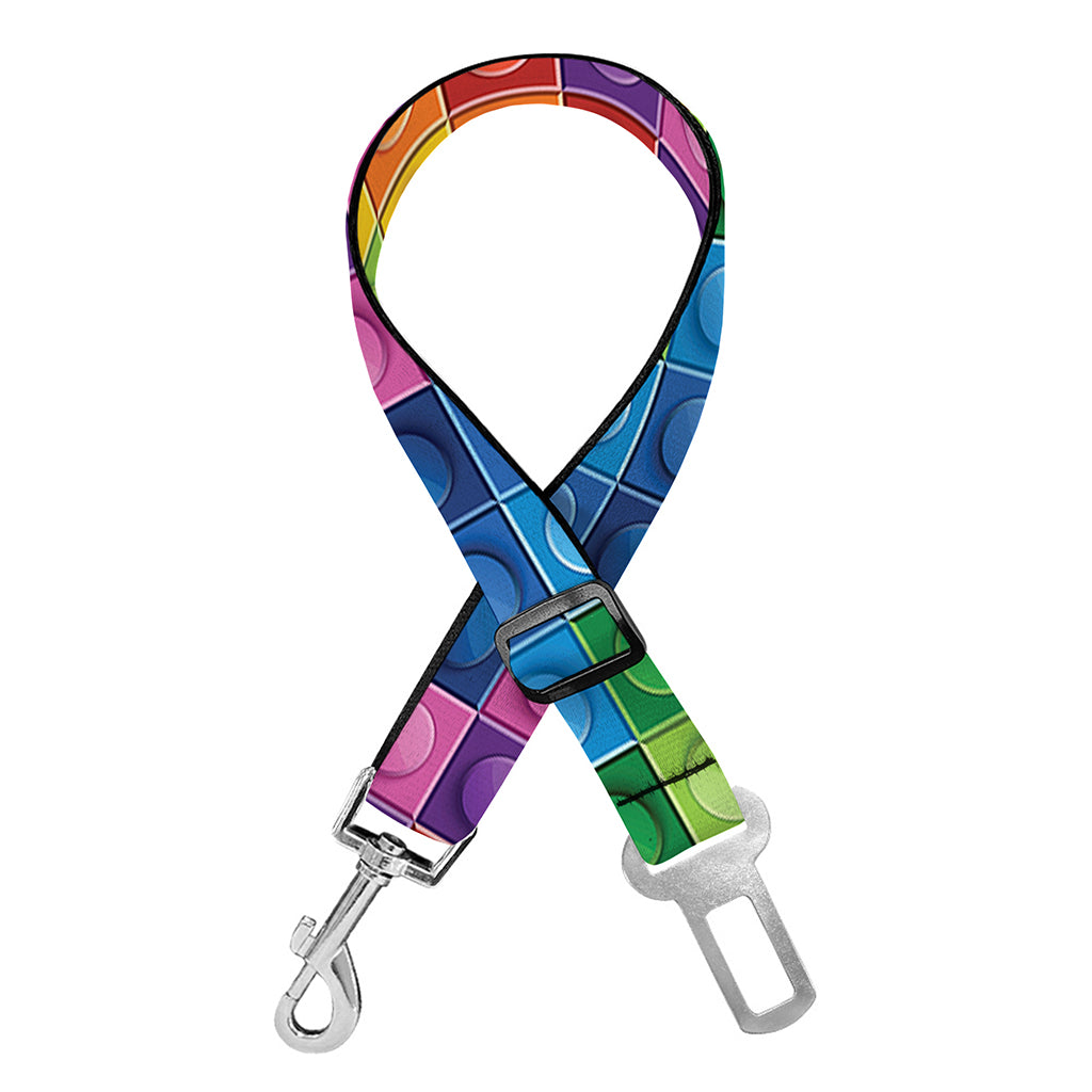 Colorful Plastic Building Blocks Print Dog Seat Belt