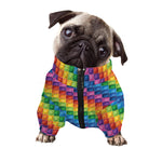 Colorful Plastic Building Blocks Print Dog Zip Up Jacket