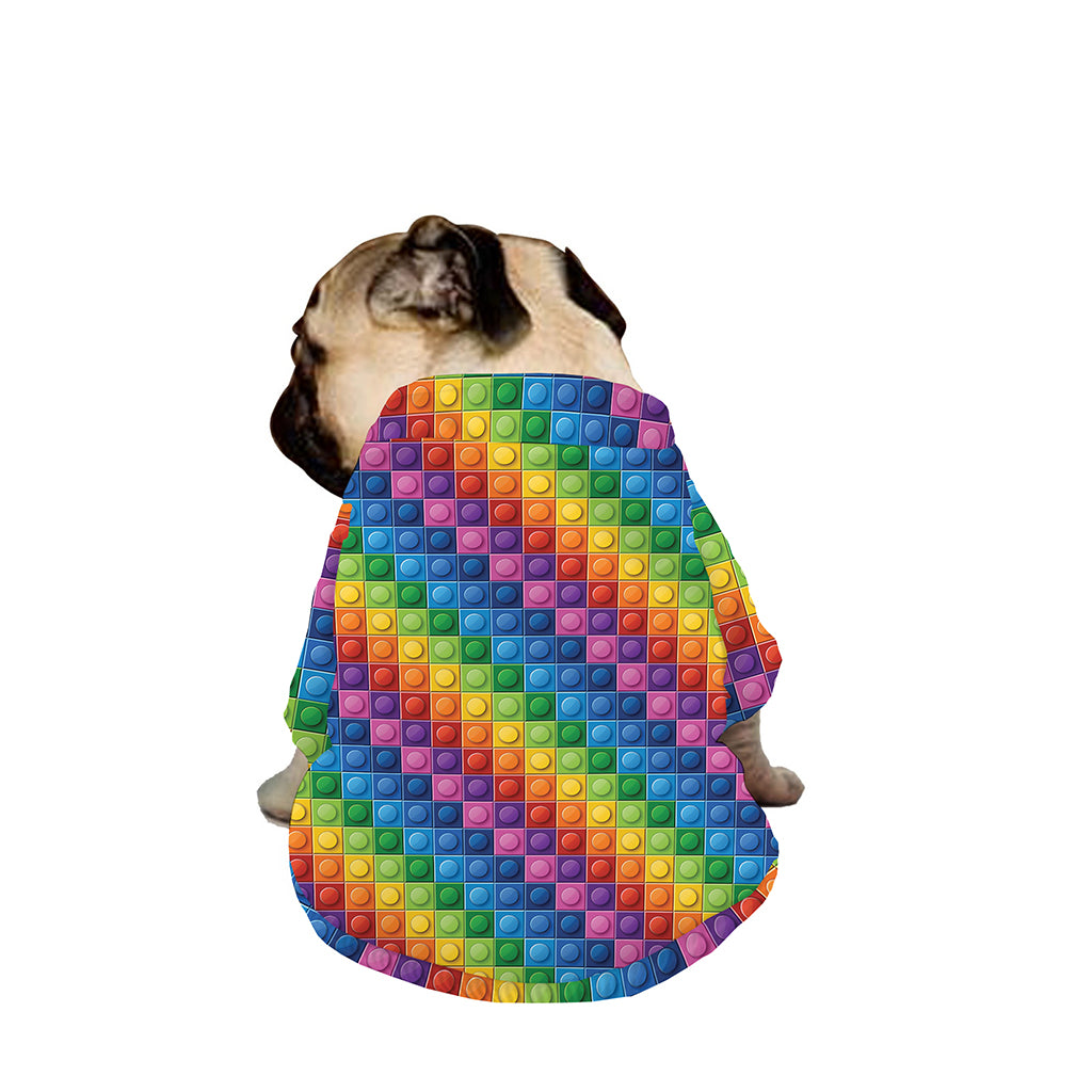 Colorful Plastic Building Blocks Print Dog Zip Up Jacket
