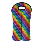 Colorful Plastic Building Blocks Print Double Neoprene Wine Tote