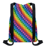 Colorful Plastic Building Blocks Print Drawstring Backpack